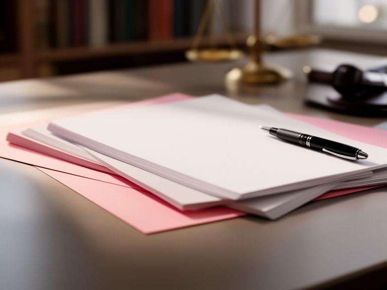 Legal notebook, pen, and privacy checklist arranged on a polished desk in a quiet Toronto office